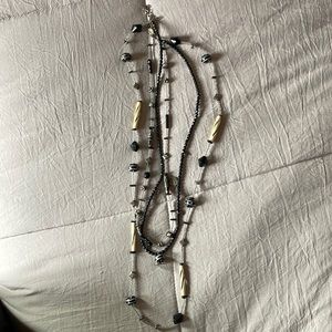 Chicos Black multi strand necklace